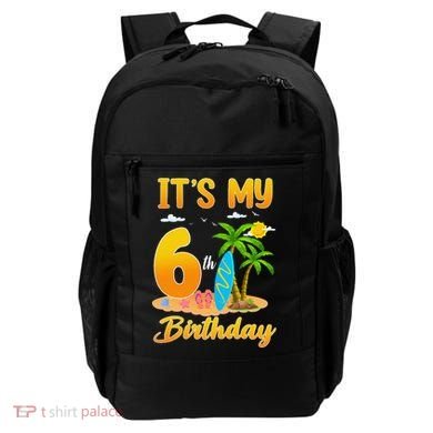 ItS My 6th Birthday Surfing Beach Theme 6 Year Old Backpack