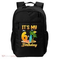 ItS My 6th Birthday Surfing Beach Theme 6 Year Old Backpack thumb 0
