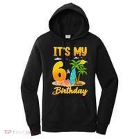 ItS My 6th Birthday Surfing Beach Theme 6 Year Old Women's Hoodie thumb 0
