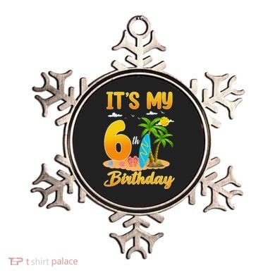 ItS My 6th Birthday Surfing Beach Theme 6 Year Old Ornament