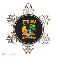 ItS My 6th Birthday Surfing Beach Theme 6 Year Old Ornament thumb 0