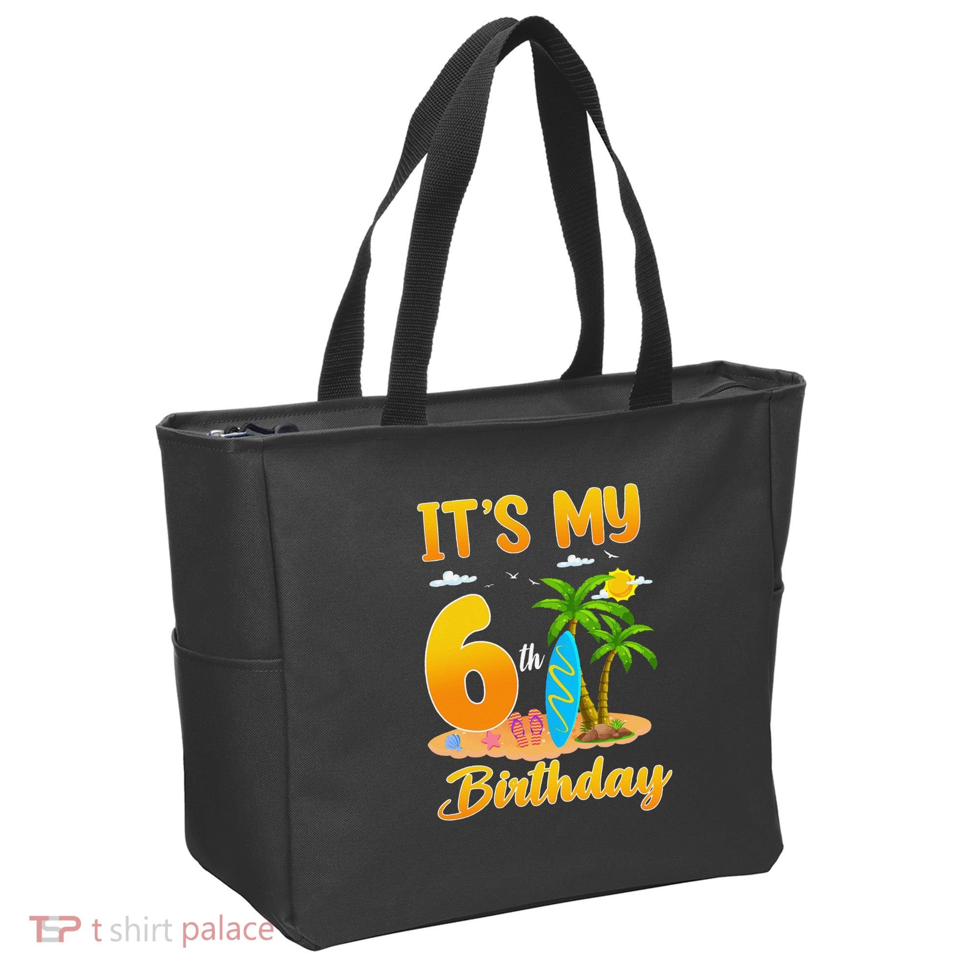 ItS My 6th Birthday Surfing Beach Theme 6 Year Old Tote Bag