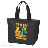 ItS My 6th Birthday Surfing Beach Theme 6 Year Old Tote Bag thumb 3