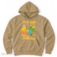 ItS My 6th Birthday Surfing Beach Theme 6 Year Old Hoodie thumb 0