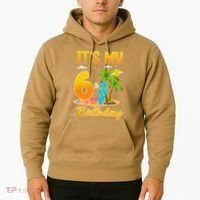 ItS My 6th Birthday Surfing Beach Theme 6 Year Old Hoodie thumb 2