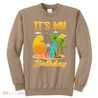 ItS My 6th Birthday Surfing Beach Theme 6 Year Old Sweatshirt thumb 0