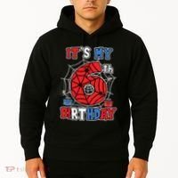 Its My 6th Birthday Spider Theme Party 6 Year Old Boy Hoodie thumb 2