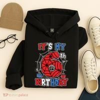 Its My 6th Birthday Spider Theme Party 6 Year Old Boy Hoodie thumb 4