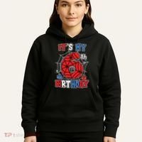 Its My 6th Birthday Spider Theme Party 6 Year Old Boy Hoodie thumb 5
