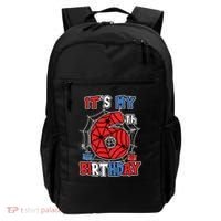 Its My 6th Birthday Spider Theme Party 6 Year Old Boy Backpack thumb 0
