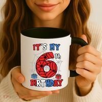 Its My 6th Birthday Spider Theme Party 6 Year Old Boy Coffee Mug thumb 3