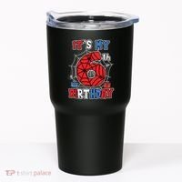 Its My 6th Birthday Spider Theme Party 6 Year Old Boy Tumbler thumb 0