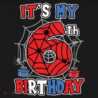 Its My 6th Birthday Spider Theme Party 6 Year Old Boy Mousepad thumb 1