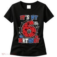 Its My 6th Birthday Spider Theme Party 6 Year Old Boy Women's T-Shirt thumb 0
