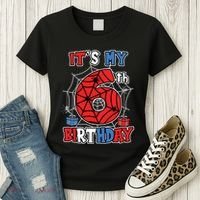 Its My 6th Birthday Spider Theme Party 6 Year Old Boy Women's T-Shirt thumb 3