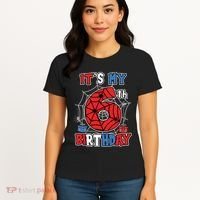 Its My 6th Birthday Spider Theme Party 6 Year Old Boy Women's T-Shirt thumb 4
