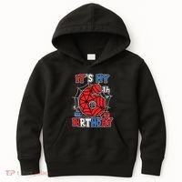 Its My 6th Birthday Spider Theme Party 6 Year Old Boy Kids Hoodie thumb 0