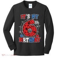 Its My 6th Birthday Spider Theme Party 6 Year Old Boy Kids Long Sleeve Shirt thumb 0