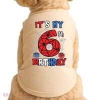 Its My 6th Birthday Spider Theme Party 6 Year Old Boy Doggie Tank thumb 0