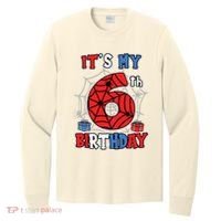 Its My 6th Birthday Spider Theme Party 6 Year Old Boy Long Sleeve Shirt thumb 0