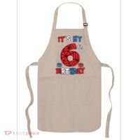 Its My 6th Birthday Spider Theme Party 6 Year Old Boy Apron thumb 0