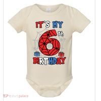 Its My 6th Birthday Spider Theme Party 6 Year Old Boy Baby Bodysuit thumb 0