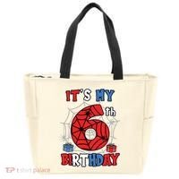 Its My 6th Birthday Spider Theme Party 6 Year Old Boy Tote Bag thumb 0