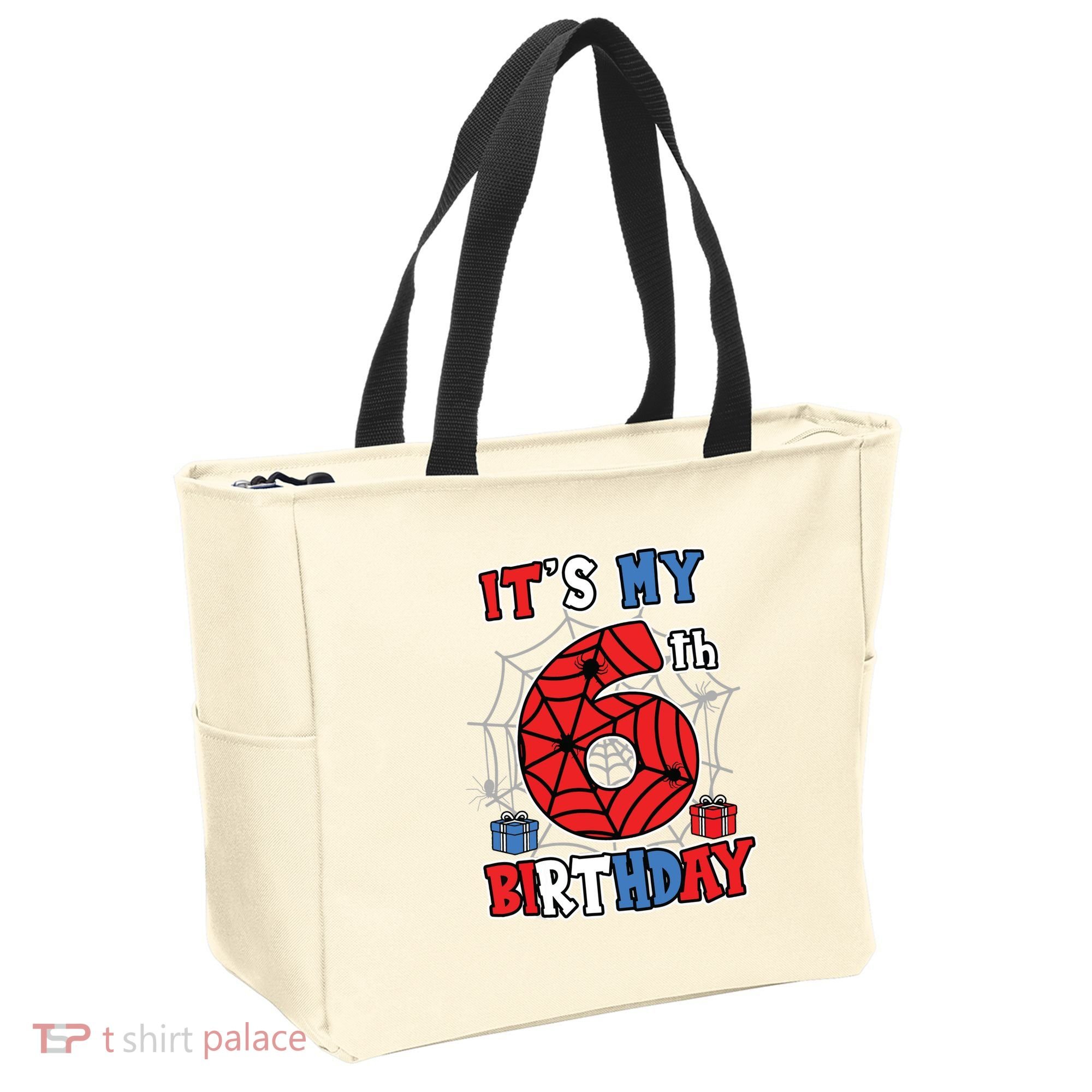 Its My 6th Birthday Spider Theme Party 6 Year Old Boy Tote Bag