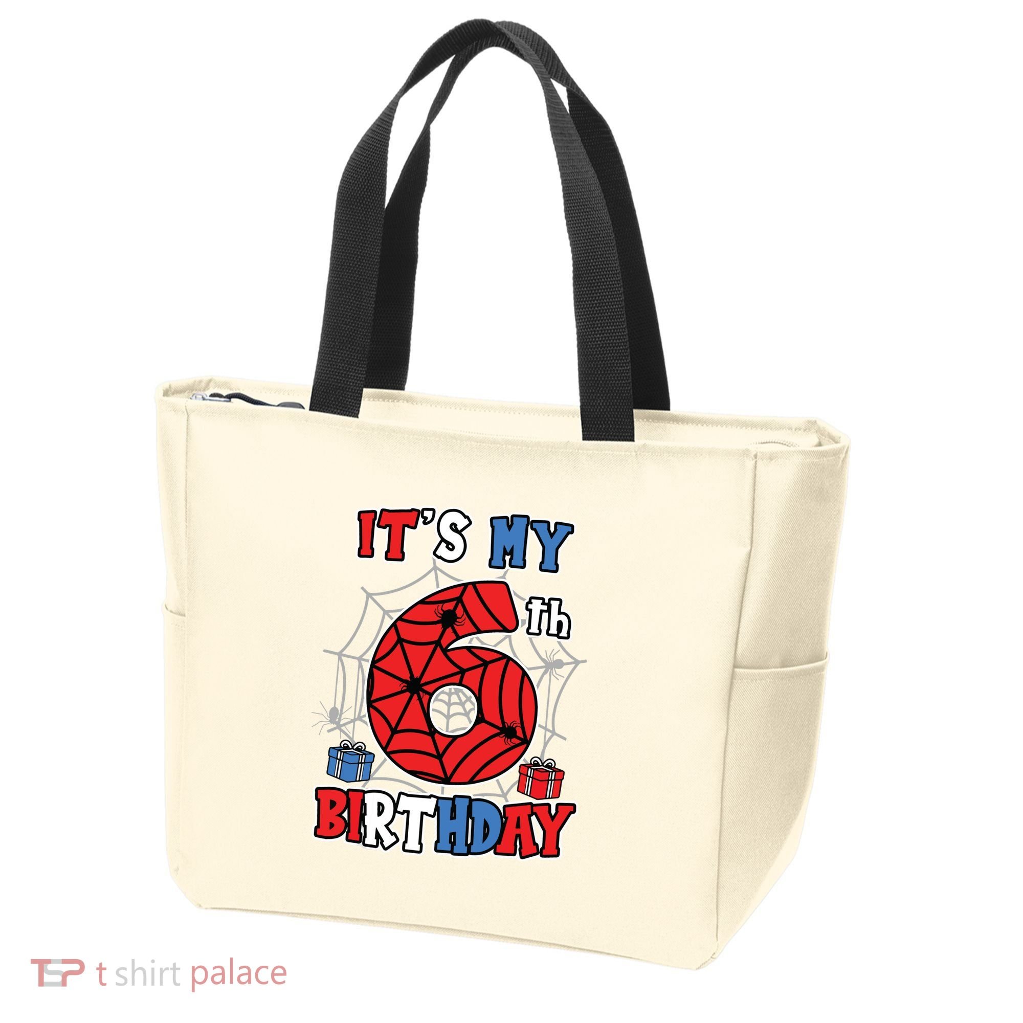 Its My 6th Birthday Spider Theme Party 6 Year Old Boy Tote Bag