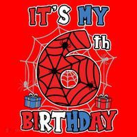 Its My 6th Birthday Spider Theme Party 6 Year Old Boy Santa Hat thumb 1
