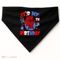 It'S My 6th Birthday Spider Theme Party Boy Birthday Present USA-Made Doggie Bandana thumb 0
