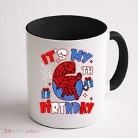 It'S My 6th Birthday Spider Theme Party Boy Birthday Present Coffee Mug thumb 1