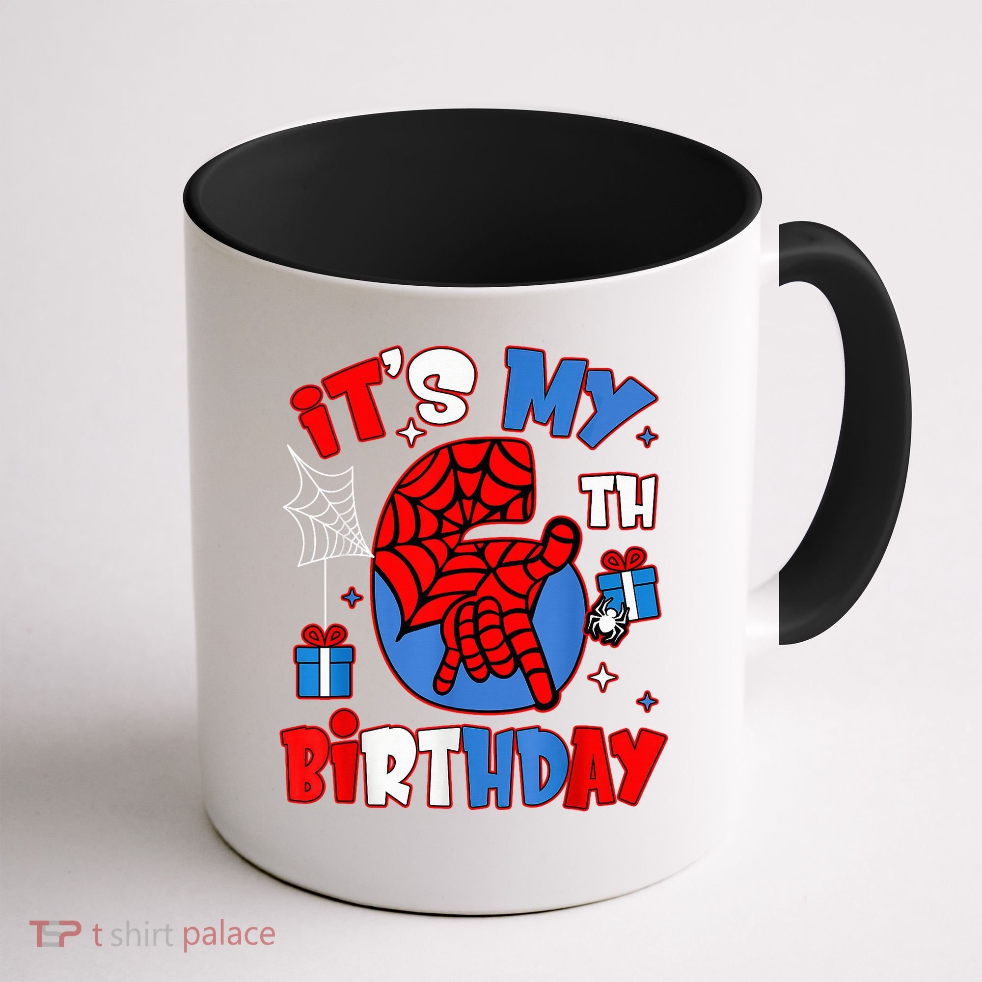 It'S My 6th Birthday Spider Theme Party Boy Birthday Present Coffee Mug