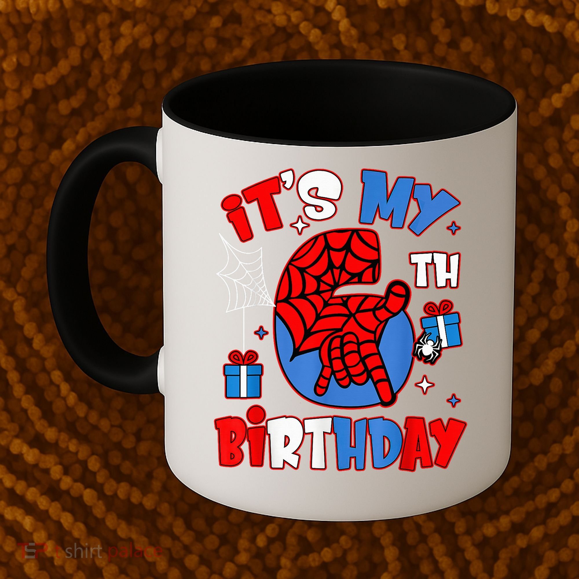 It'S My 6th Birthday Spider Theme Party Boy Birthday Present Coffee Mug