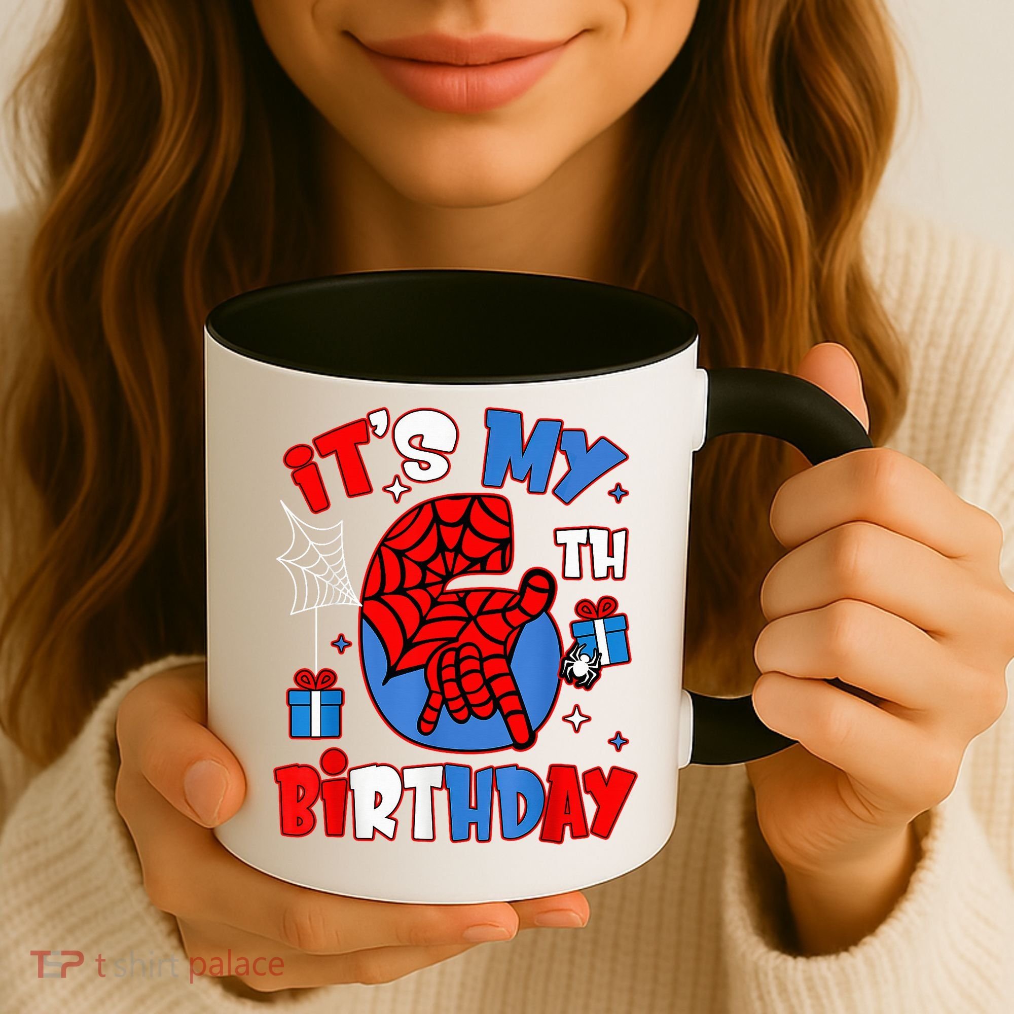 It'S My 6th Birthday Spider Theme Party Boy Birthday Present Coffee Mug