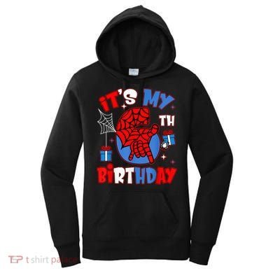 It'S My 6th Birthday Spider Theme Party Boy Birthday Present Women's Hoodie