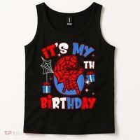 It'S My 6th Birthday Spider Theme Party Boy Birthday Present Tank Top thumb 2