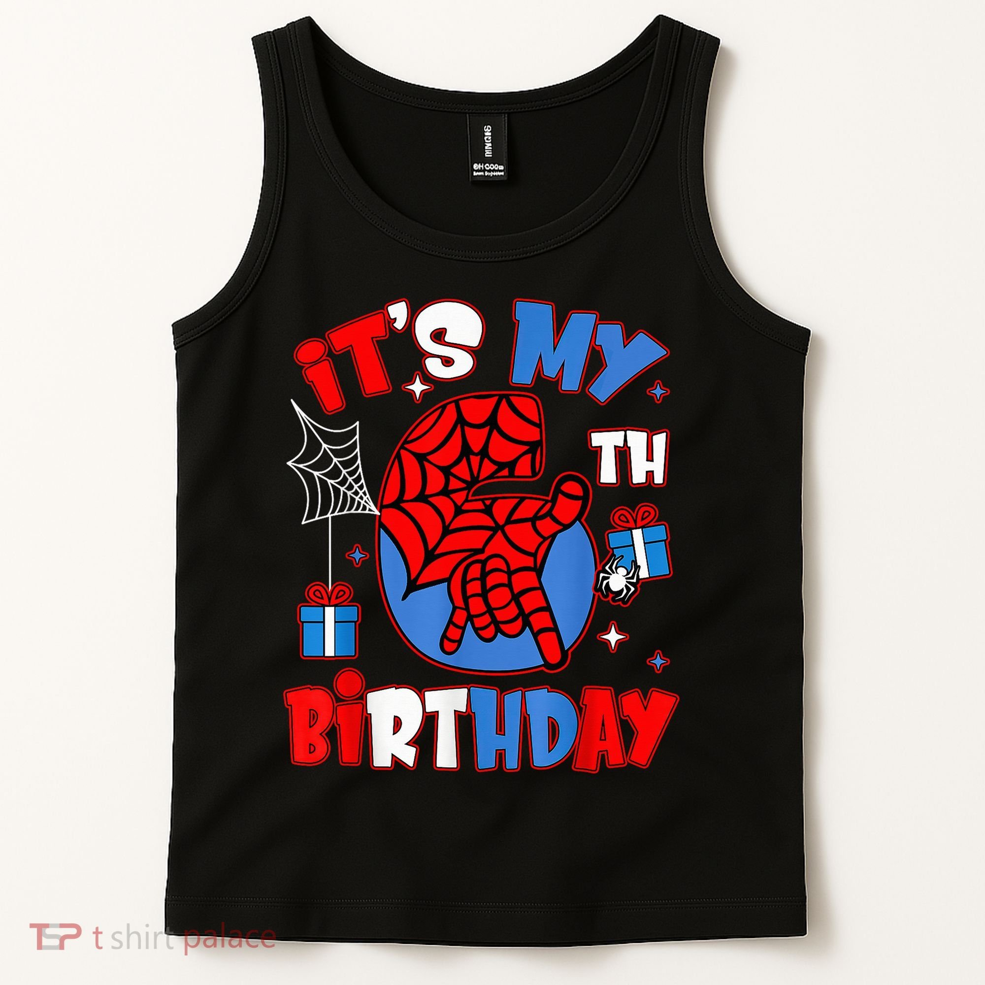 It'S My 6th Birthday Spider Theme Party Boy Birthday Present Tank Top