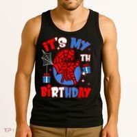It'S My 6th Birthday Spider Theme Party Boy Birthday Present Tank Top thumb 3