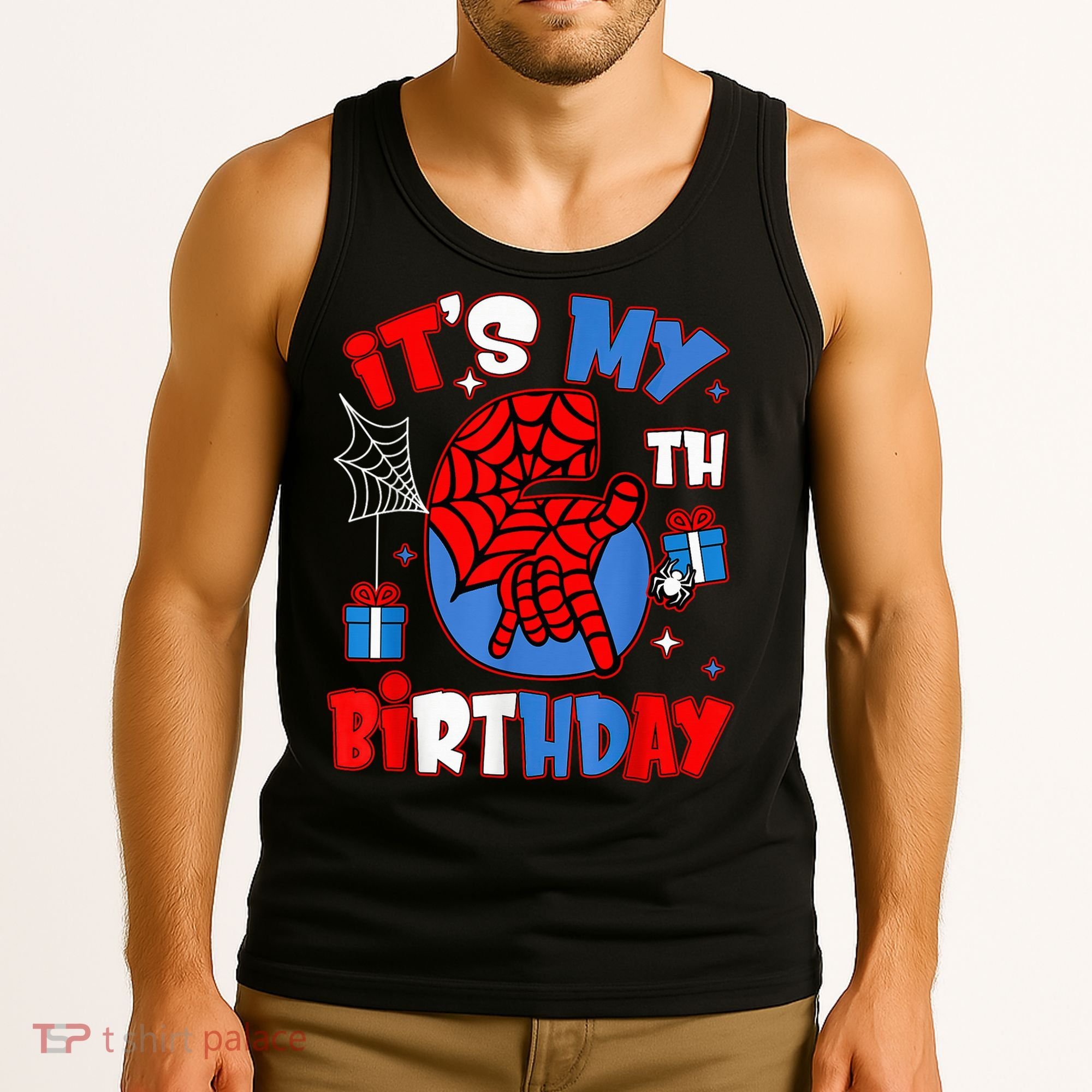 It'S My 6th Birthday Spider Theme Party Boy Birthday Present Tank Top