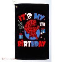 It'S My 6th Birthday Spider Theme Party Boy Birthday Present Golf Towel thumb 0