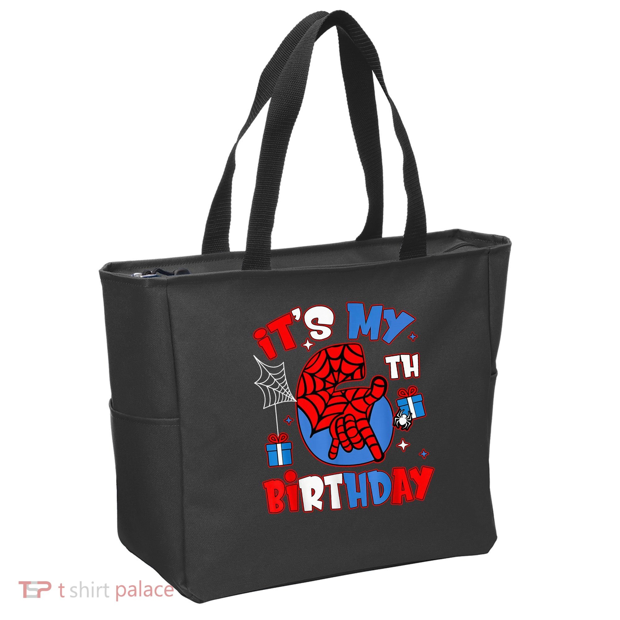 It'S My 6th Birthday Spider Theme Party Boy Birthday Present Tote Bag