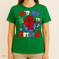 It'S My 6th Birthday Spider Theme Party Boy Birthday Present T-Shirt thumb 4