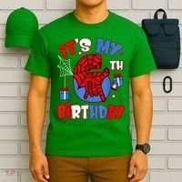 It'S My 6th Birthday Spider Theme Party Boy Birthday Present T-Shirt thumb 6