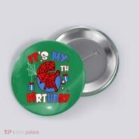 It'S My 6th Birthday Spider Theme Party Boy Birthday Present Button thumb 0