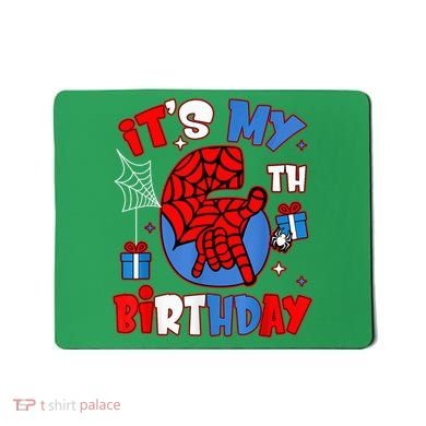 It'S My 6th Birthday Spider Theme Party Boy Birthday Present Mousepad