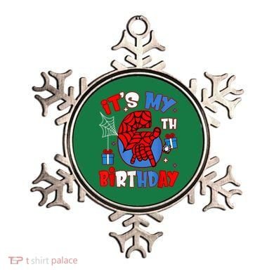 It'S My 6th Birthday Spider Theme Party Boy Birthday Present Ornament