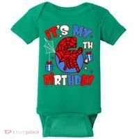 It'S My 6th Birthday Spider Theme Party Boy Birthday Present Baby Bodysuit thumb 0