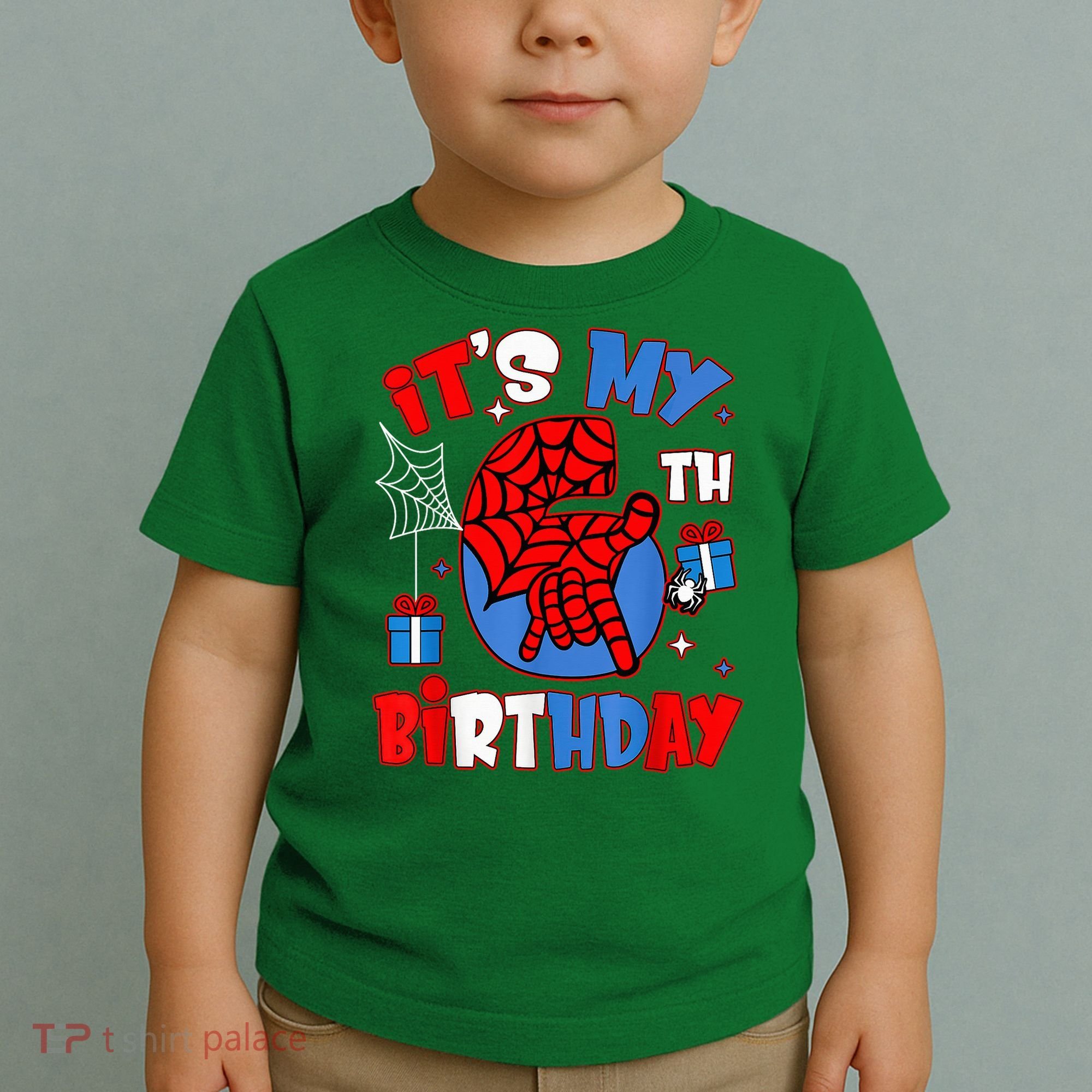 It'S My 6th Birthday Spider Theme Party Boy Birthday Present Toddler T-Shirt
