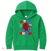 It'S My 6th Birthday Spider Theme Party Boy Birthday Present Kids Hoodie thumb 0